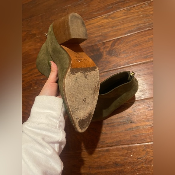 VINCE Havana Front Slit Block Heel Ankle Bootie Rare Sage Color Size 36 - Picture 14 of 16